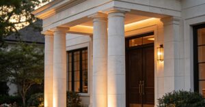 Dom z filarami z przodu: eleganckie projekty i inspiracje architektoniczne