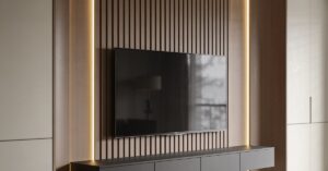 Elegancka ściana z telewizorem: 10 świetnych pomysłów do salonu